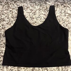 Athleta Black Lined Workout Crop Top